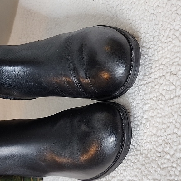 Lauren Ralph Lauren Marba Two Tone Leather Western Knee High Heeled Boots Riding - Picture 2 of 16